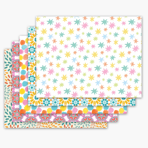 Colorful Burst Tissue Paper Assortment, 20x30", 60 Sheet Pack