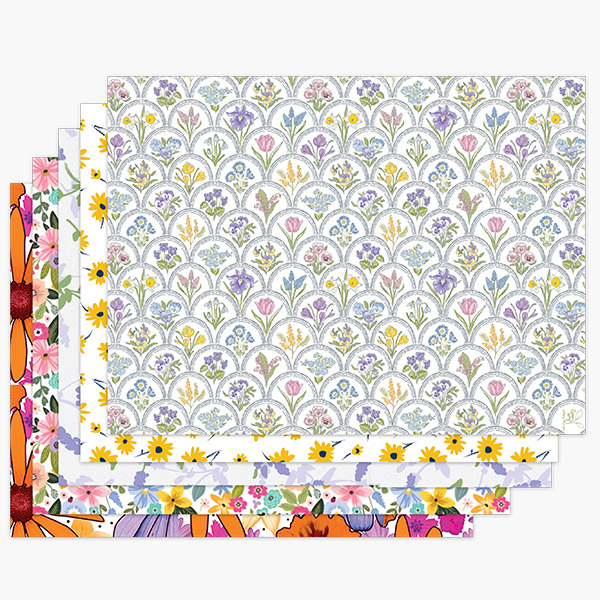 Spring Florals Tissue Paper Assortment, 20x30", 60 Sheet Pack