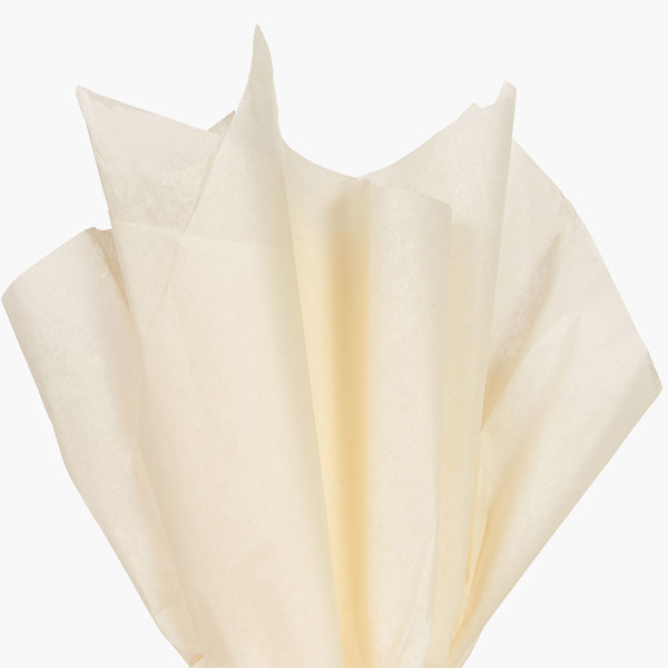Cream Color Tissue Paper, 20x30", 24 Soft Fold Sheets