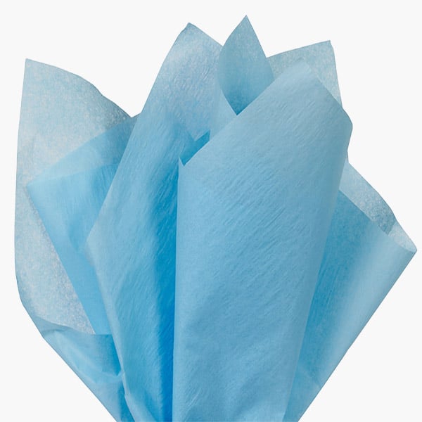 Cerulean Blue Color Tissue Paper, 20x30", 24 Soft Fold Sheets