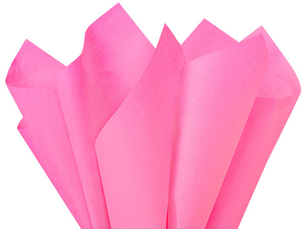 Fuchsia Pink Color Tissue Paper, 20x30", 24 Soft Fold Sheets