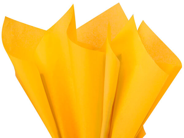 Goldenrod Color Tissue Paper, 20x30", 24 Soft Fold Sheets