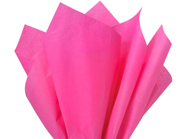 Hot Pink Color Tissue Paper, 20x30", 24 Soft Fold Sheets