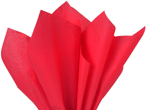 Red Color Tissue Paper, 20x30", 24 Soft Fold Sheets