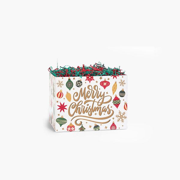 Christmas Vintage Ornaments Basket Small 6.75x4x5", 6 Pack