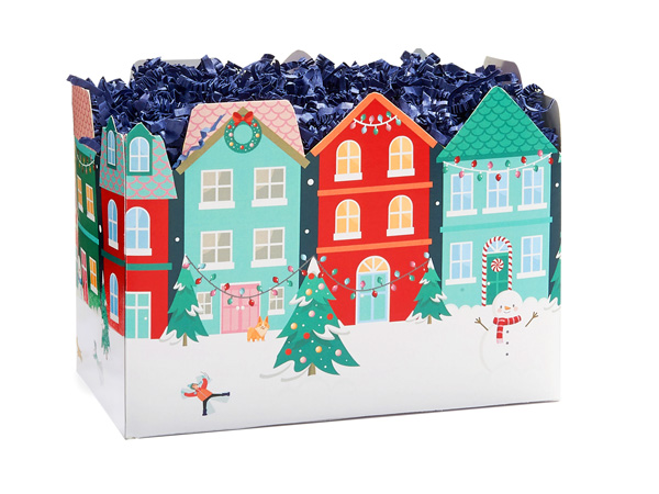 Christmas Village Basket Box Small 6.75x4x5", 6 Pack