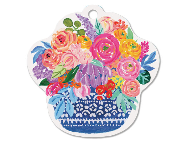 Persian Blooms Shape Gloss Gift Tag, 3" Shape, 50 Pack
