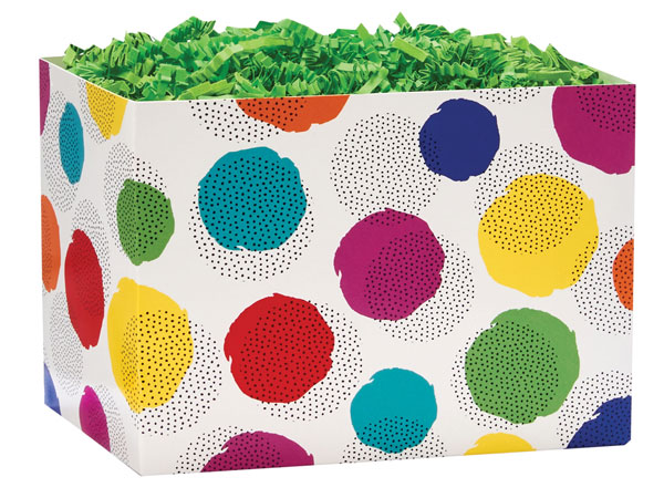 Dynamic Dots Basket Box, Large 10.25x6x7.5", 6 Pack