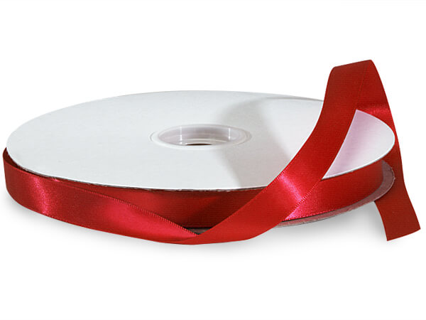 Red Premium Double Faced Satin Ribbon, 5/8"x100 yards