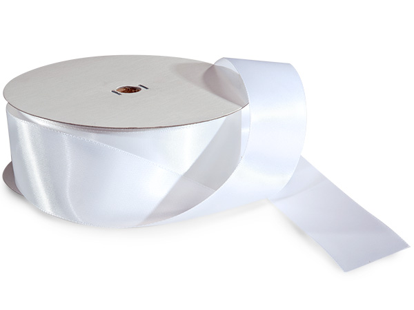 White Premium Double Faced Satin Ribbon, 1-1/2"x50 yards