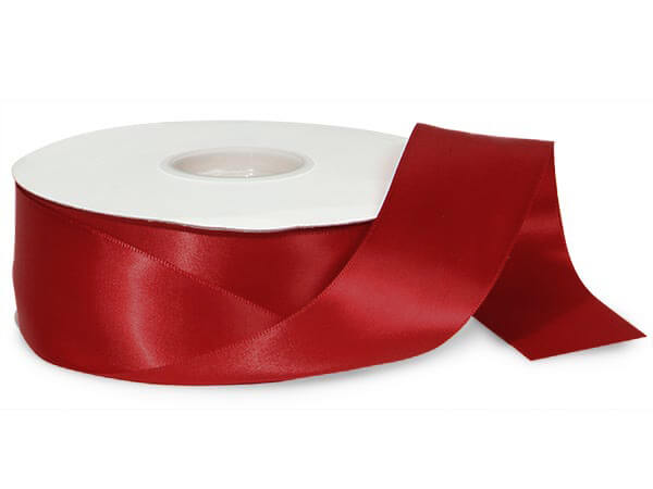 Scarlet Red Premium Double Faced Satin Ribbon, 1-1/2"x50 yards