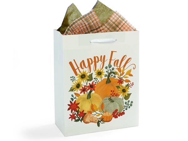 Happy Fall Gift Bags, Cub 8x4x10", 5 pack