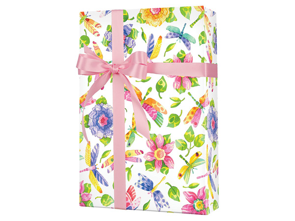 Damselfly Wrapping Paper 18"x417', Half Ream Roll