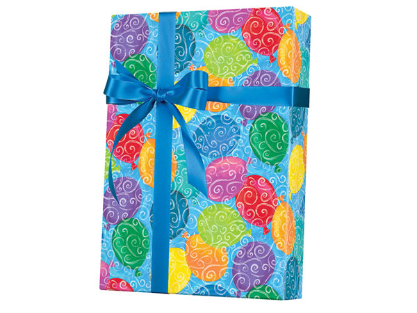 Balloons Galore Wrapping Paper 18"x833', Full Ream Roll