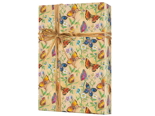 Butterflies Wrapping Paper 24"x833', Full Ream Roll