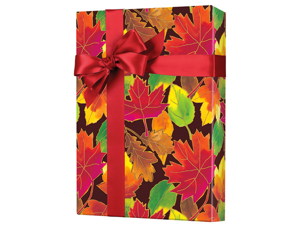 Autumn Leaves Wrapping Paper 18"x833', Full Ream Roll