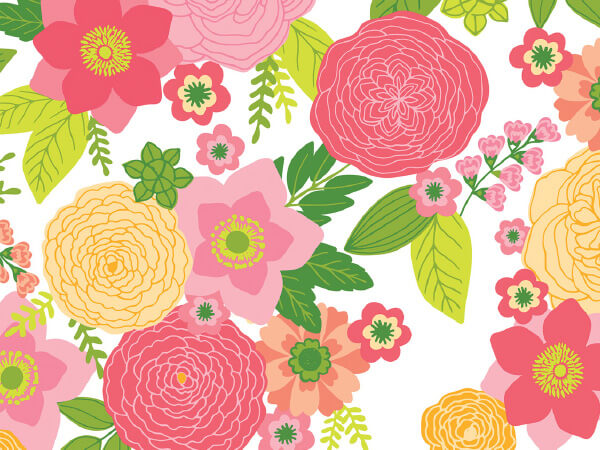 Rose' Floral Silk Sheen Gift Wrap 18"x833', Full Ream Roll