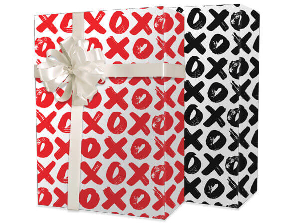 XOXO Reversible Wrapping Paper 18"x417', Half Ream Roll