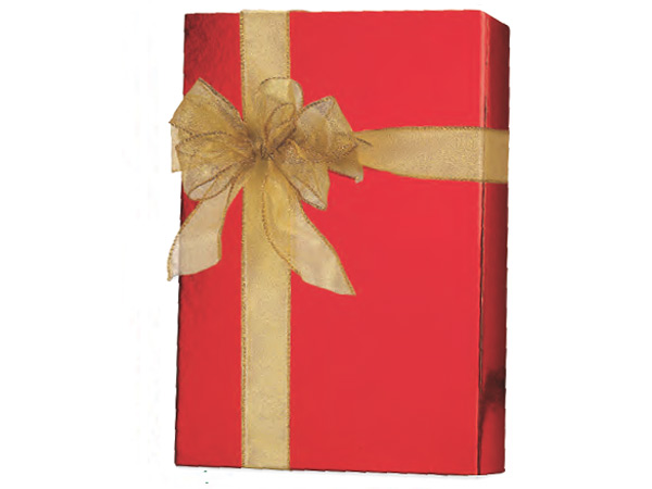Metallic Red Wrapping Paper 24"x100', Cutter Box