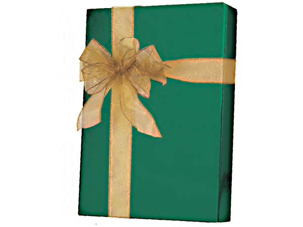 Metallic Green Wrapping Paper 24"x100', Cutter Box