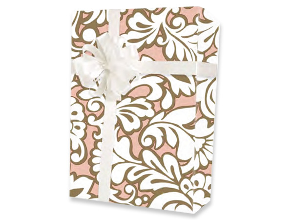 Blush Blooms Wrapping Paper 18"x417', Half Ream Roll