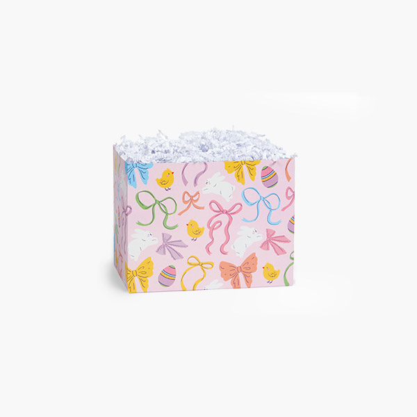 Easter Bows Basket Box, Small 6.75x4x5", 6 Pack