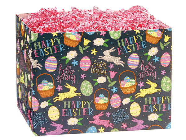 Easter Chalkboard Basket Box, Large 10.25x6x7.5", 6 Pack