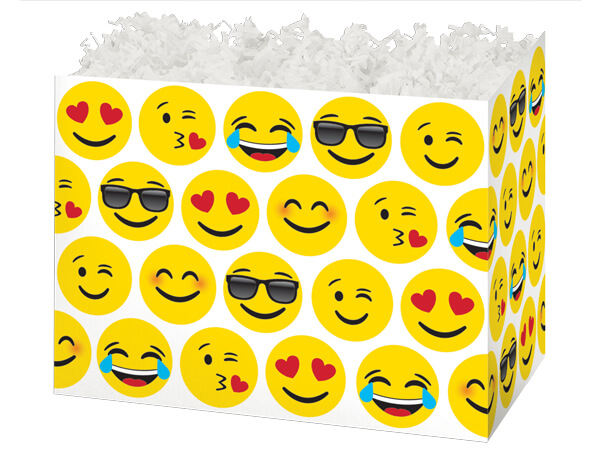 *Emoji Basket Box, Large 10.25x6x7.5", 6 Pack