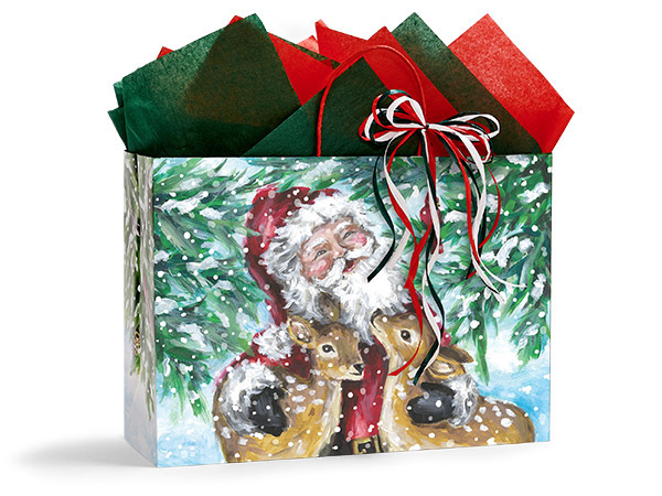 *Enchanted Santa Paper Gift Bag, Vogue 16x6x12", 100 Pack