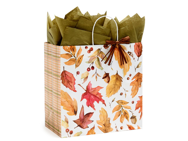 *Fall Leaves Paper Gift Bags, Filly 13x7x13", 25 Pack