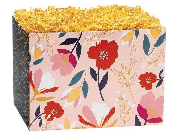 Floral Blush Basket Box, Large 10.25x6x7.5", 6 Pack