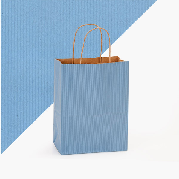 French Blue Shadow Stripe Bags, Cub 8x4.75x10.5", 100 Pack