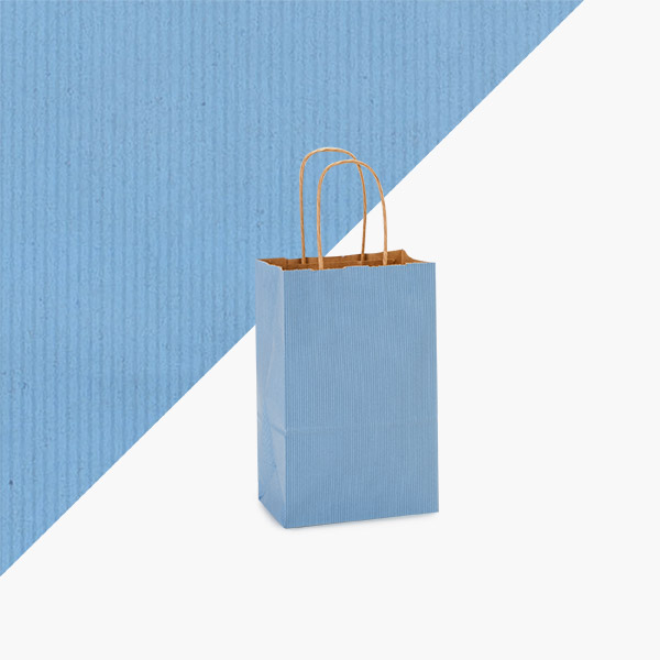French Blue Shadow Stripe Bags, Rose 5.5x3.25x8.375", 100 Pack