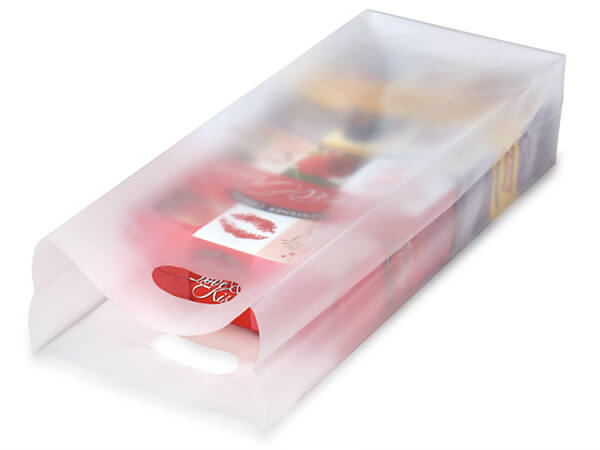 Clear Frosted Plastic Gift Bags, 6.25x3.5x16", 250 Pack, 3.0 mil