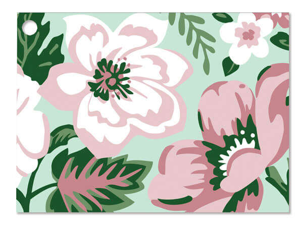 *Fresh Mint Floral Theme Gift Card, 3.75x2.75", 6 Pack
