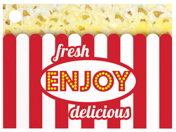 Fresh Popcorn Theme Gift Card, 3.75x2.75", 6 Pack