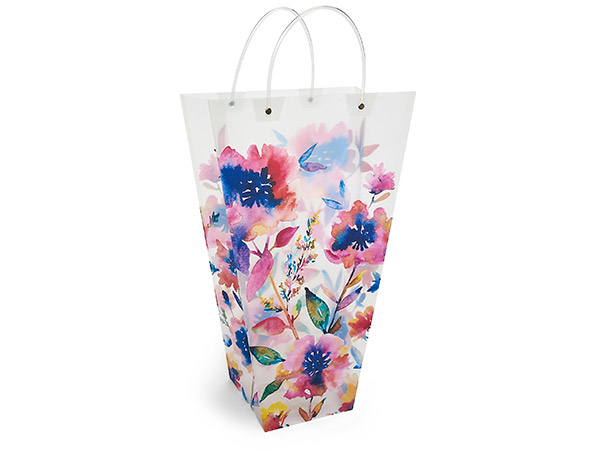 Floral Rain Floral Carrier Bag, 19.6 x 12 x 6", 50 pack