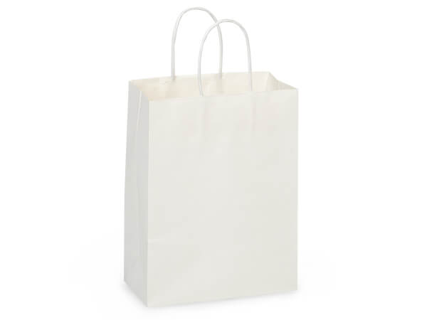 Recycled White Kraft Turn Top Cub Bags, 8x4x10", 250 pack