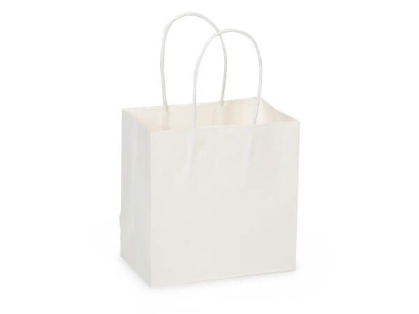 Recycled White Kraft Turn Top Jewel Bags, 6.5x3.5x6.5", 250 pack