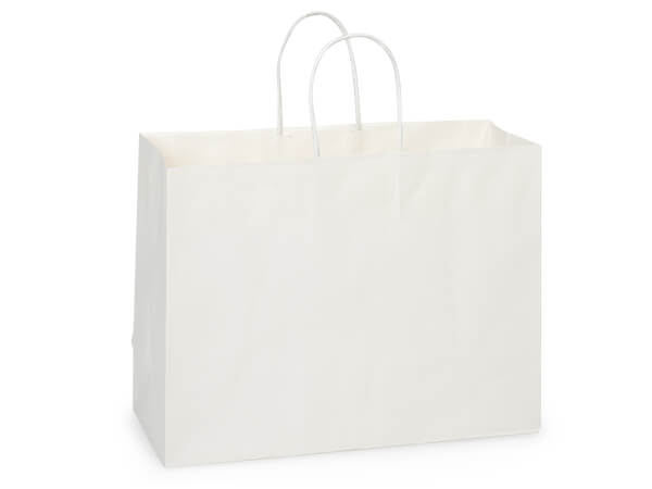 Medium Recycled White Kraft Turn Top Bags,13x5x10", 250 pack