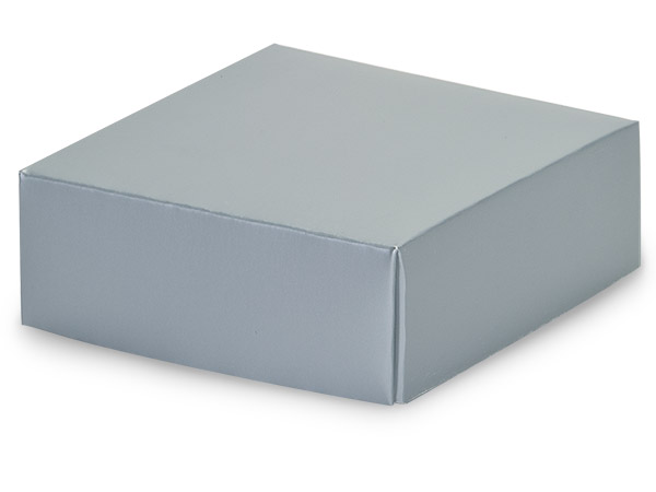 Metallic Silver Box Lid, 4x4x1.5", 25 Pack