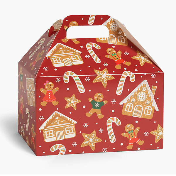 Gingerbread Lane Gable Box, 8.5x4.75x5.5", 6 Pack