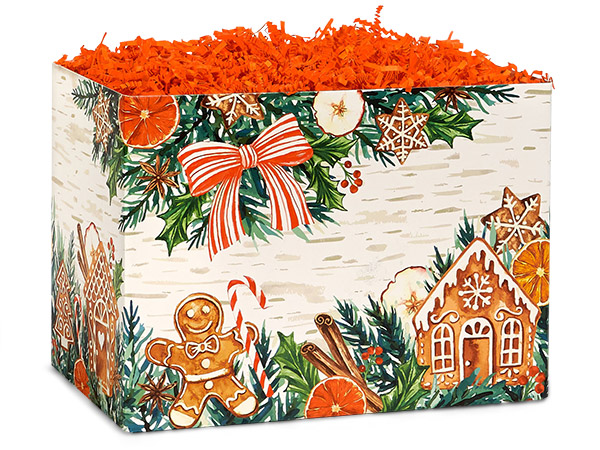 Gingerbread Spice Basket Box Large 10.25x6x7.5", 6 Pack