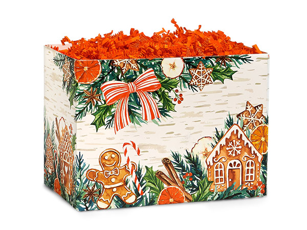 Gingerbread Spice Basket Box Small 6.75x4x5", 6 Pack