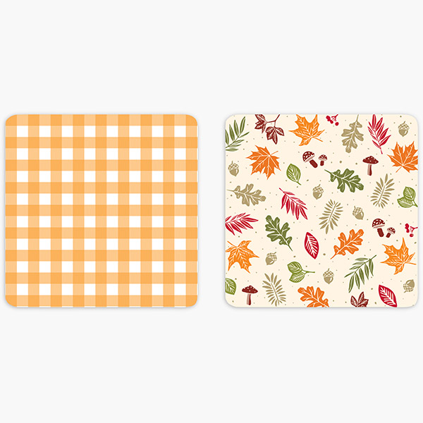 Fall Plaid Cookie Backer Cards, 4.375 x 4.375", 25 Pk
