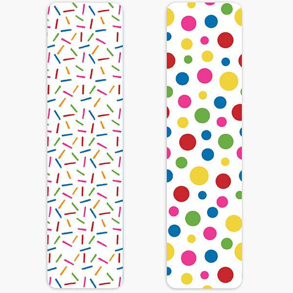 Rainbow Confetti Cookie Backer Cards, 2 x 7.5", 25 Pk