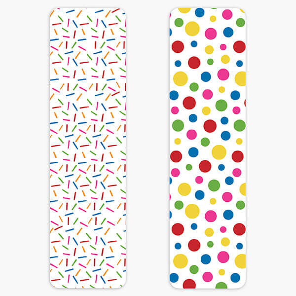 Rainbow Confetti Cookie Backer Cards, 2.625 x 9.5", 25 Pk
