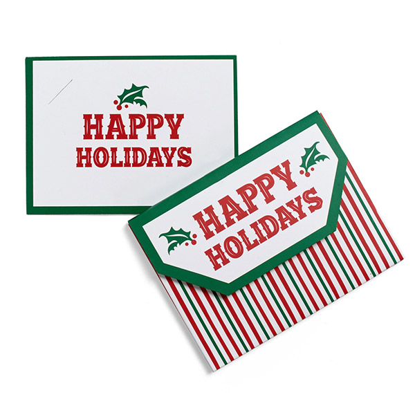 Happy Holidays Gift Card Holders 4.5 X 3.5 X 3/8", 12 Pack