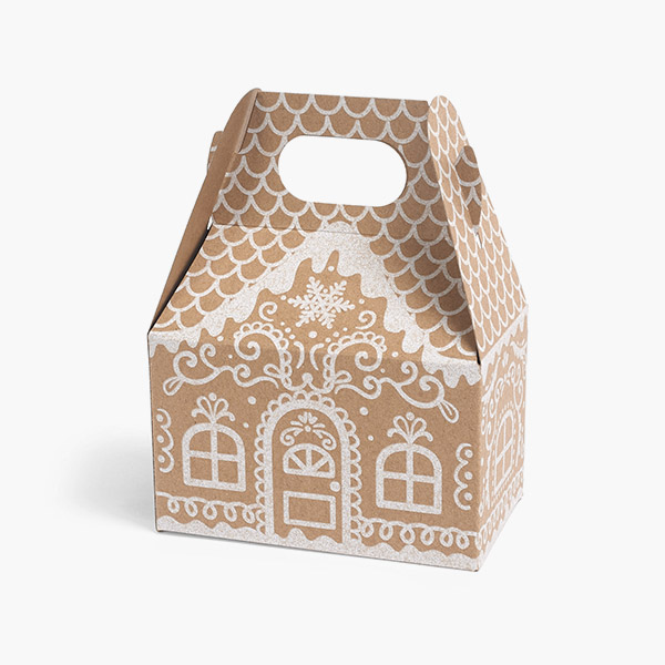 Gingerbread Cottage Mini Gable Box, 4x2.5x2.5", 6 Pack