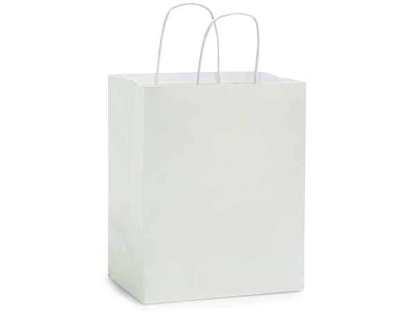 Greige Gray White Kraft Shopping Bag, Cub 8x4.75x10.25", 250 Pack